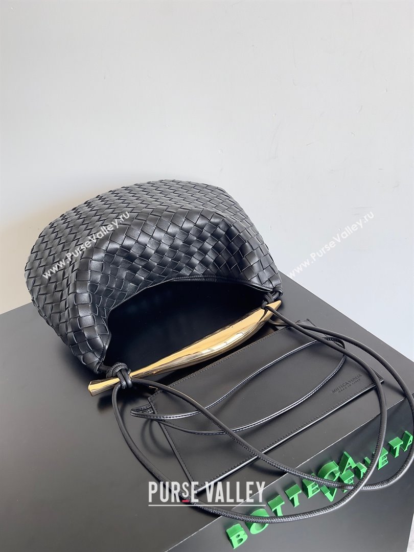 bottega veneta Medium Sardine Bag in lambskin black 2023 (misu-230927-37)