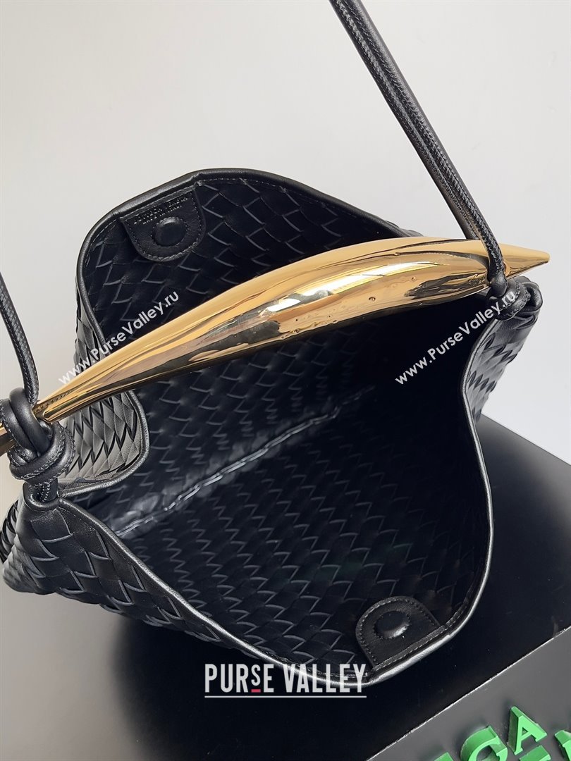 bottega veneta Medium Sardine Bag in lambskin black 2023 (misu-230927-37)