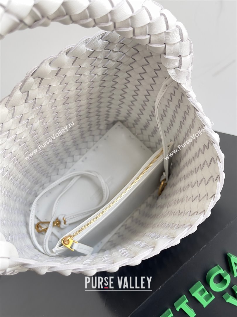 bottega veneta Small Cabat Bucket in lambskin white 2023 (misu-230927-22)