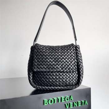 bottega veneta Small Cobble Shoulder Bag in lambskin black 2023 (misu-230927-26)