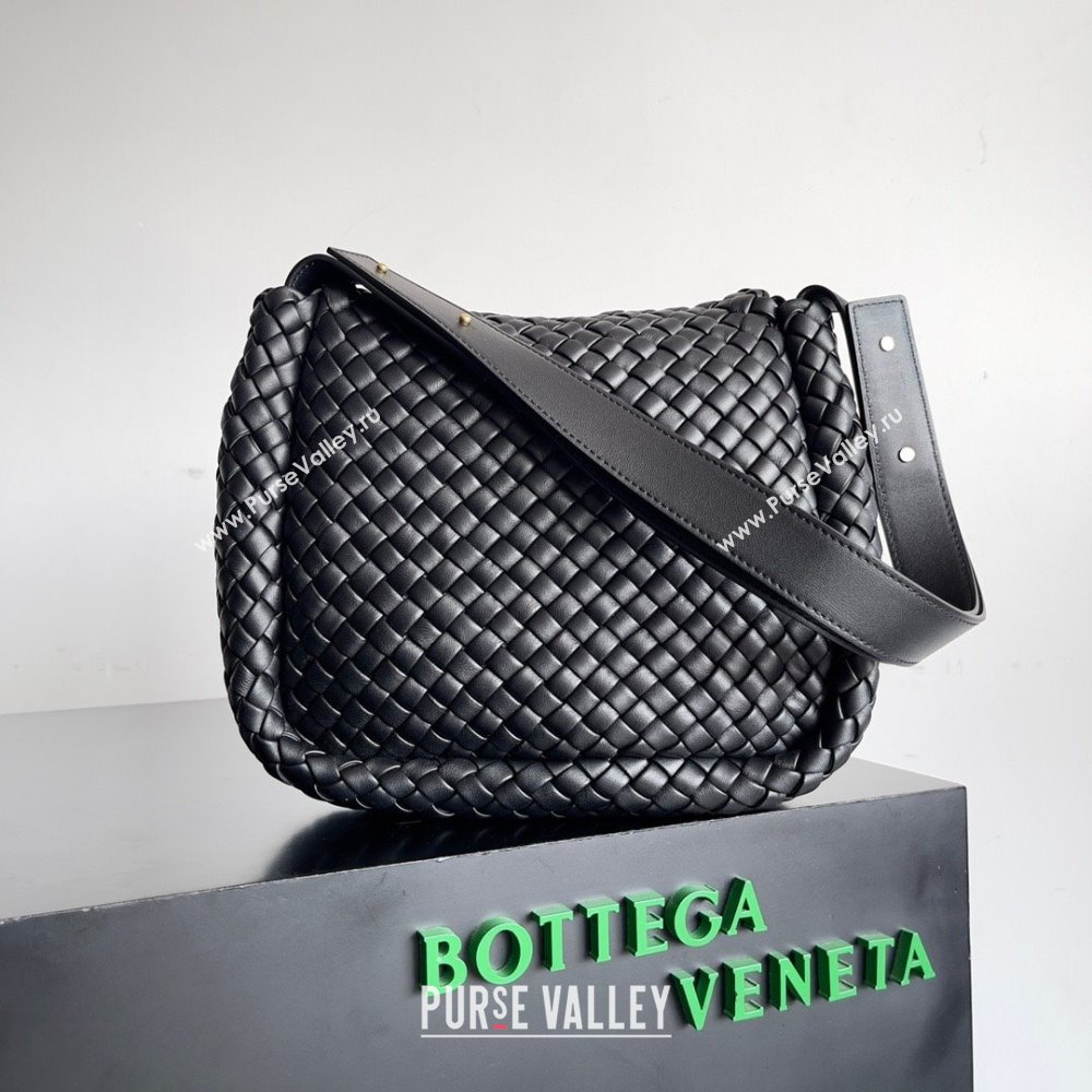 bottega veneta Small Cobble Shoulder Bag in lambskin black 2023 (misu-230927-26)