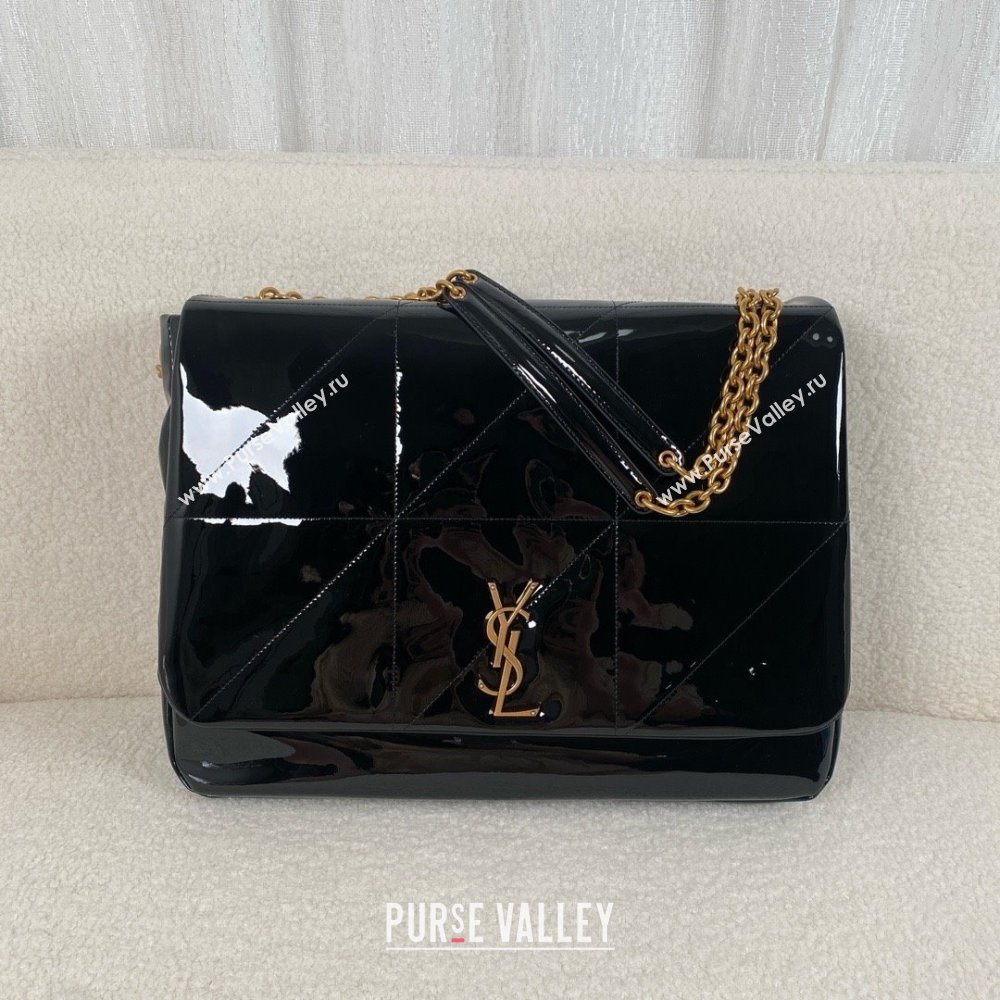 Saint Laurent large jamie 4.3 bag in patent effect fabric black(original quality) (bige-240407-01)