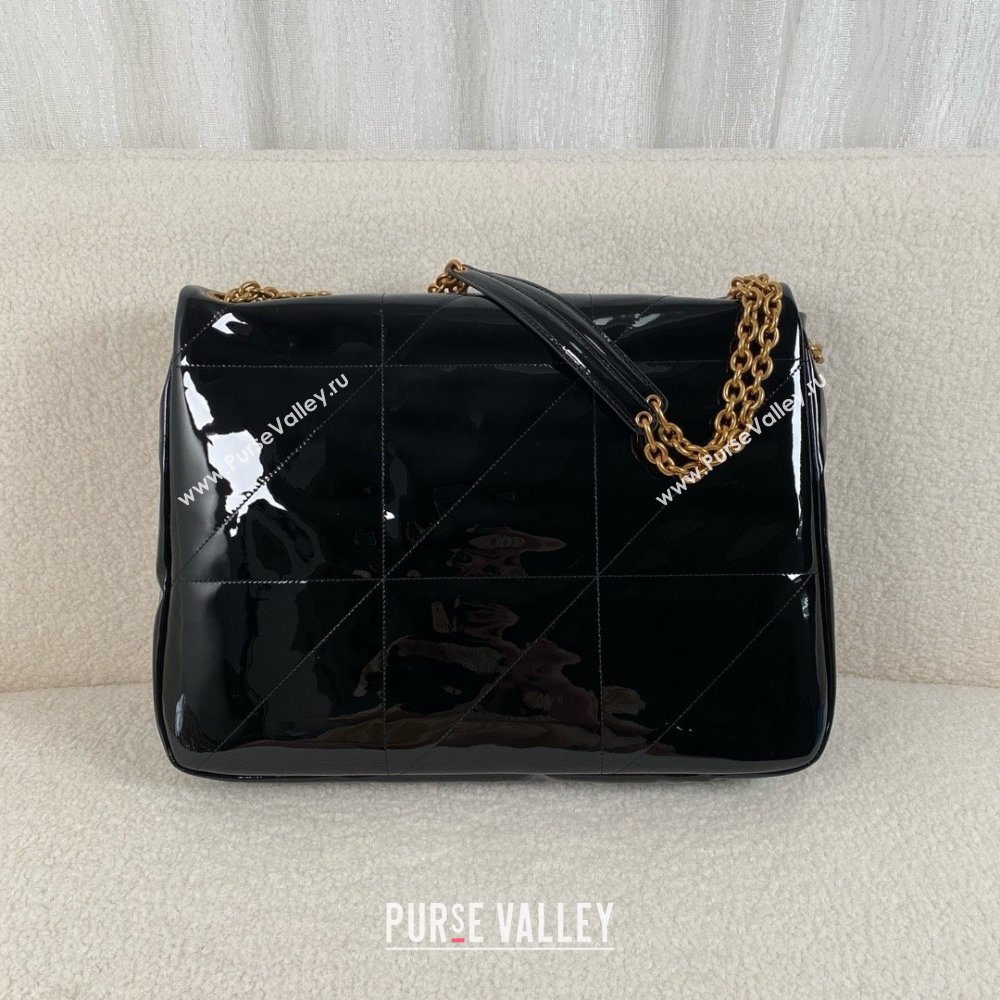 Saint Laurent large jamie 4.3 bag in patent effect fabric black(original quality) (bige-240407-01)