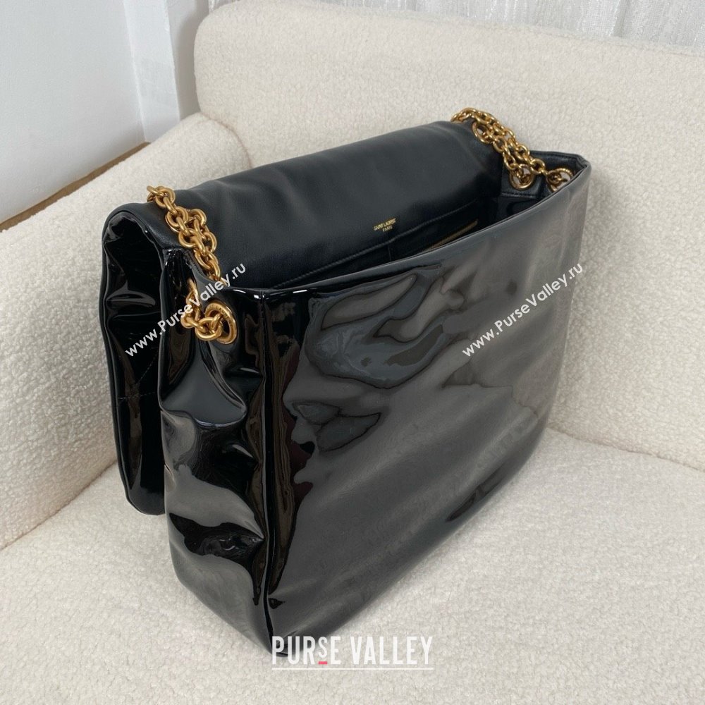 Saint Laurent large jamie 4.3 bag in patent effect fabric black(original quality) (bige-240407-01)