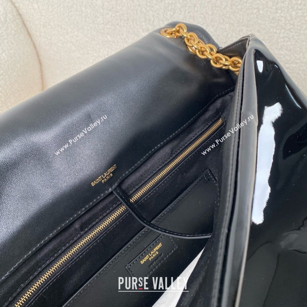 Saint Laurent large jamie 4.3 bag in patent effect fabric black(original quality) (bige-240407-01)