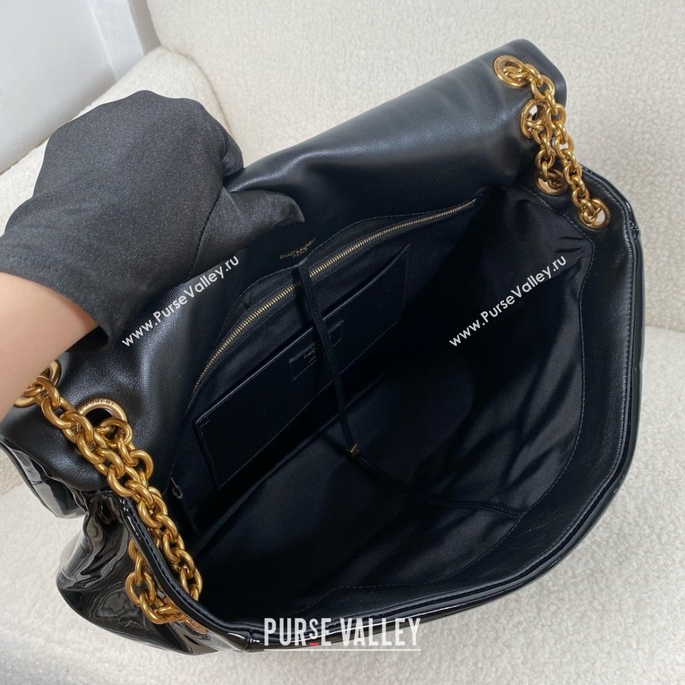 Saint Laurent large jamie 4.3 bag in patent effect fabric black(original quality) (bige-240407-01)