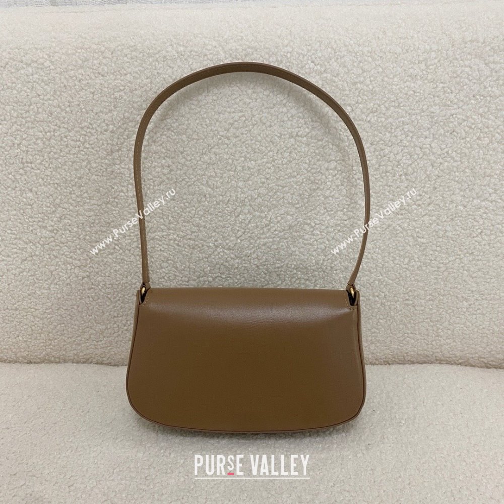 saint laurent mini voltaire bag in calfskin dark cork 2024(original quality) (bige-240407-05)