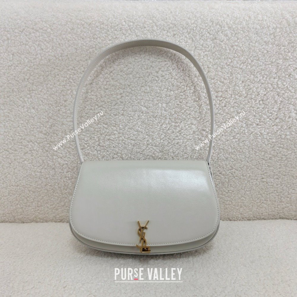 saint laurent mini voltaire bag in calfskin white 2024(original quality) (bige-240407-06)