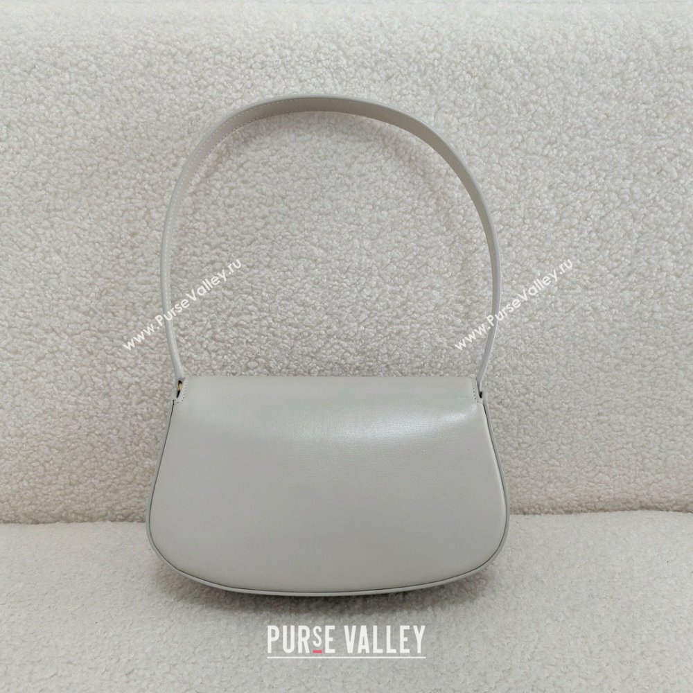 saint laurent mini voltaire bag in calfskin white 2024(original quality) (bige-240407-06)