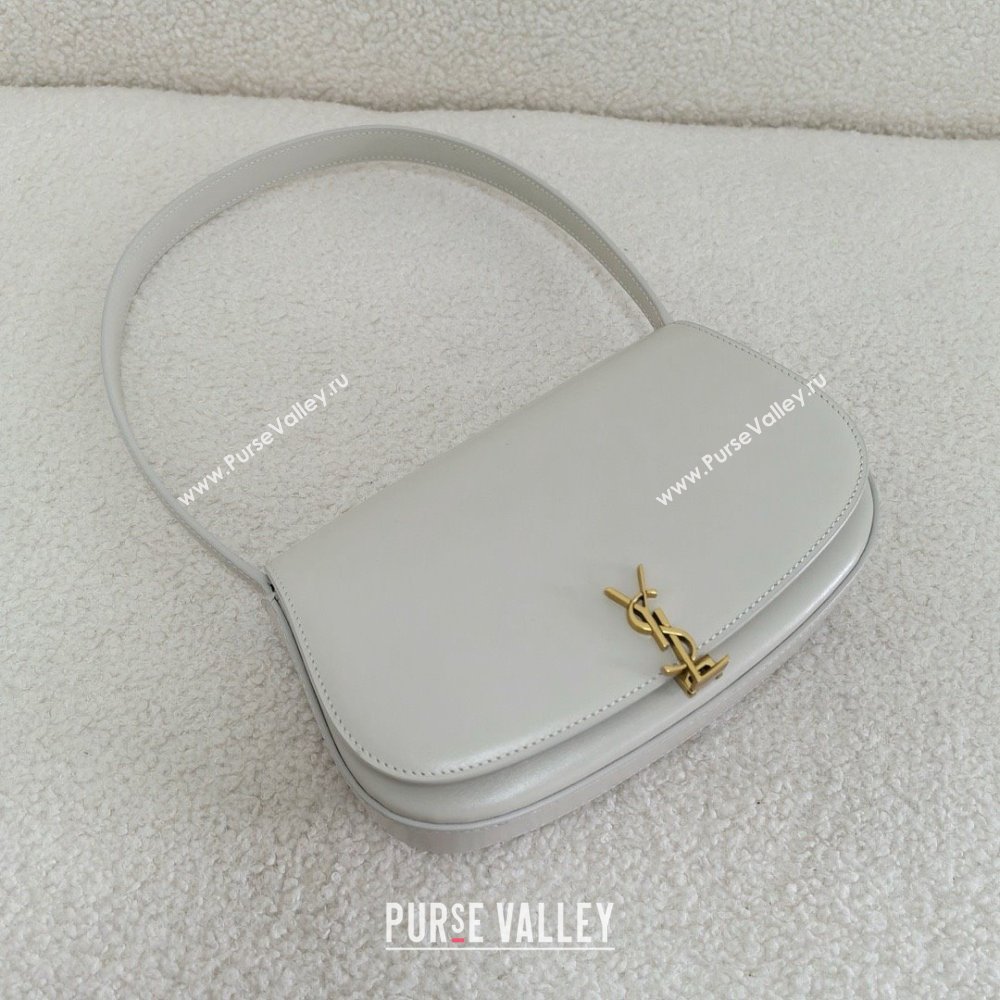 saint laurent mini voltaire bag in calfskin white 2024(original quality) (bige-240407-06)