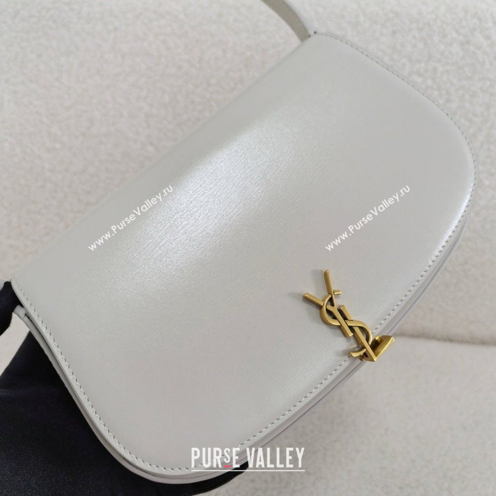 saint laurent mini voltaire bag in calfskin white 2024(original quality) (bige-240407-06)