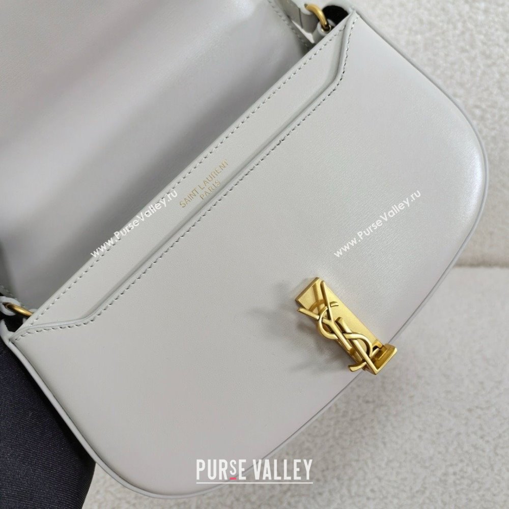 saint laurent mini voltaire bag in calfskin white 2024(original quality) (bige-240407-06)