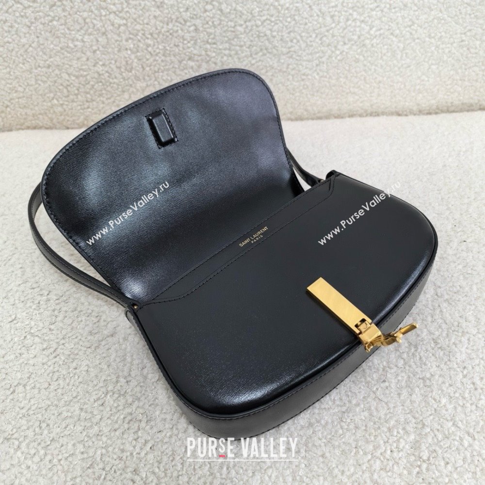 saint laurent mini voltaire bag in calfskin black 2024(original quality) (bige-240407-07)