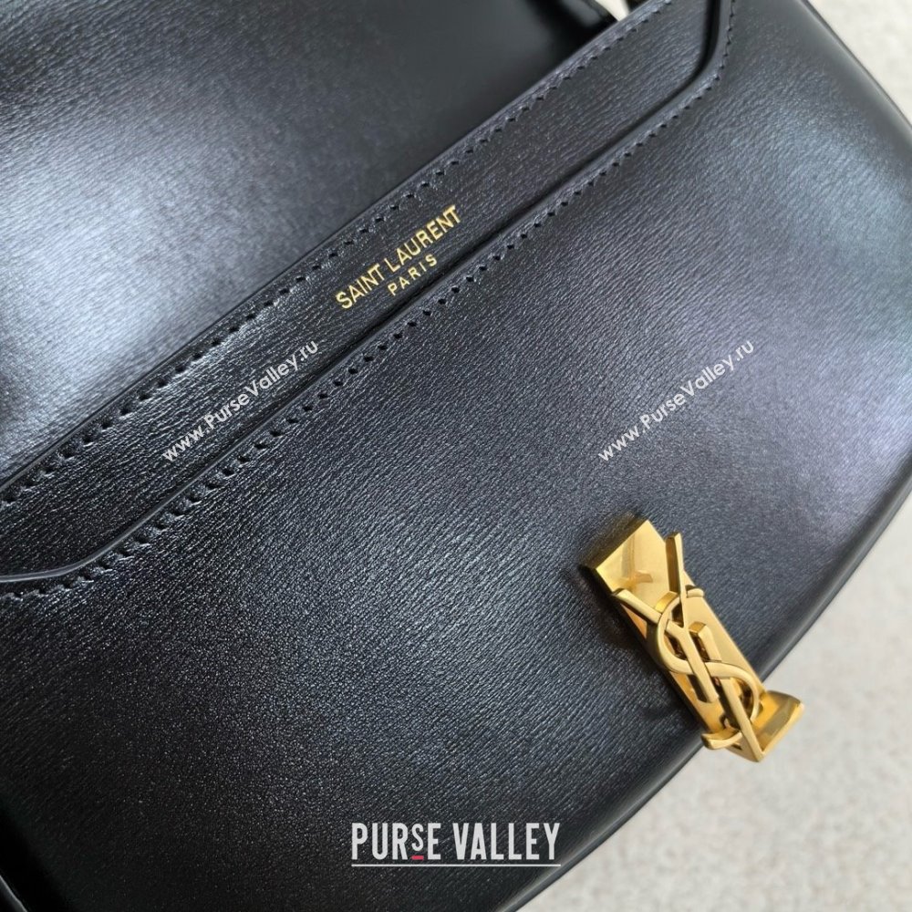 saint laurent mini voltaire bag in calfskin black 2024(original quality) (bige-240407-07)