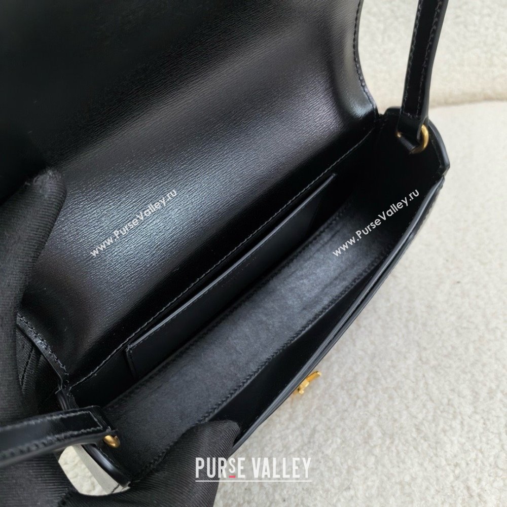 saint laurent mini voltaire bag in calfskin black 2024(original quality) (bige-240407-07)