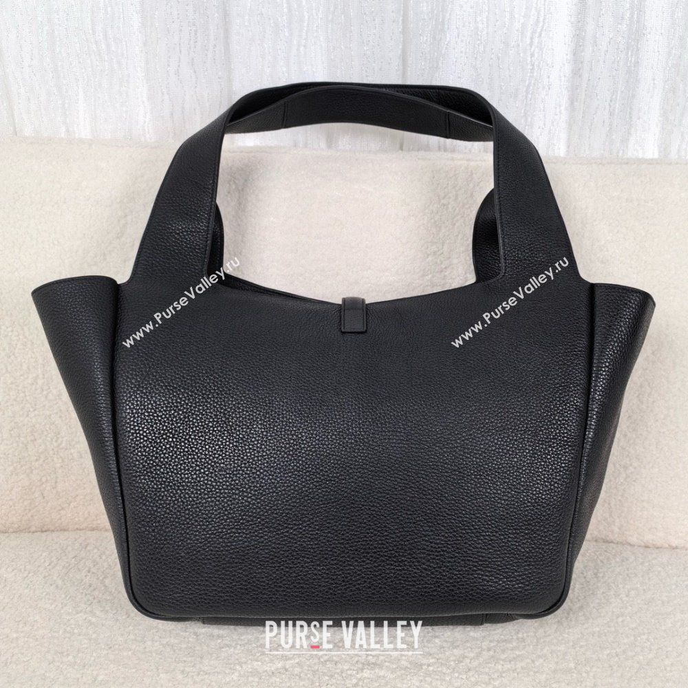 saint laurent le 5 à 7 bea bag in grained leather black 2024(original quality) (bige-240407-08)