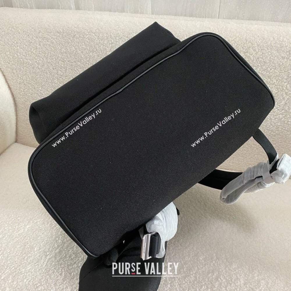 Saint Laurent city backpack Bag in canvas, nylon and leather 534967 Black (bige-240407-12)