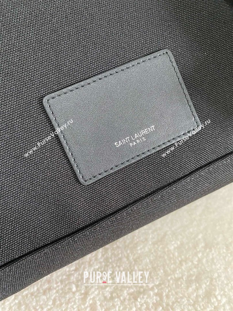 Saint Laurent city backpack Bag in canvas, nylon and leather 534967 Black (bige-240407-12)