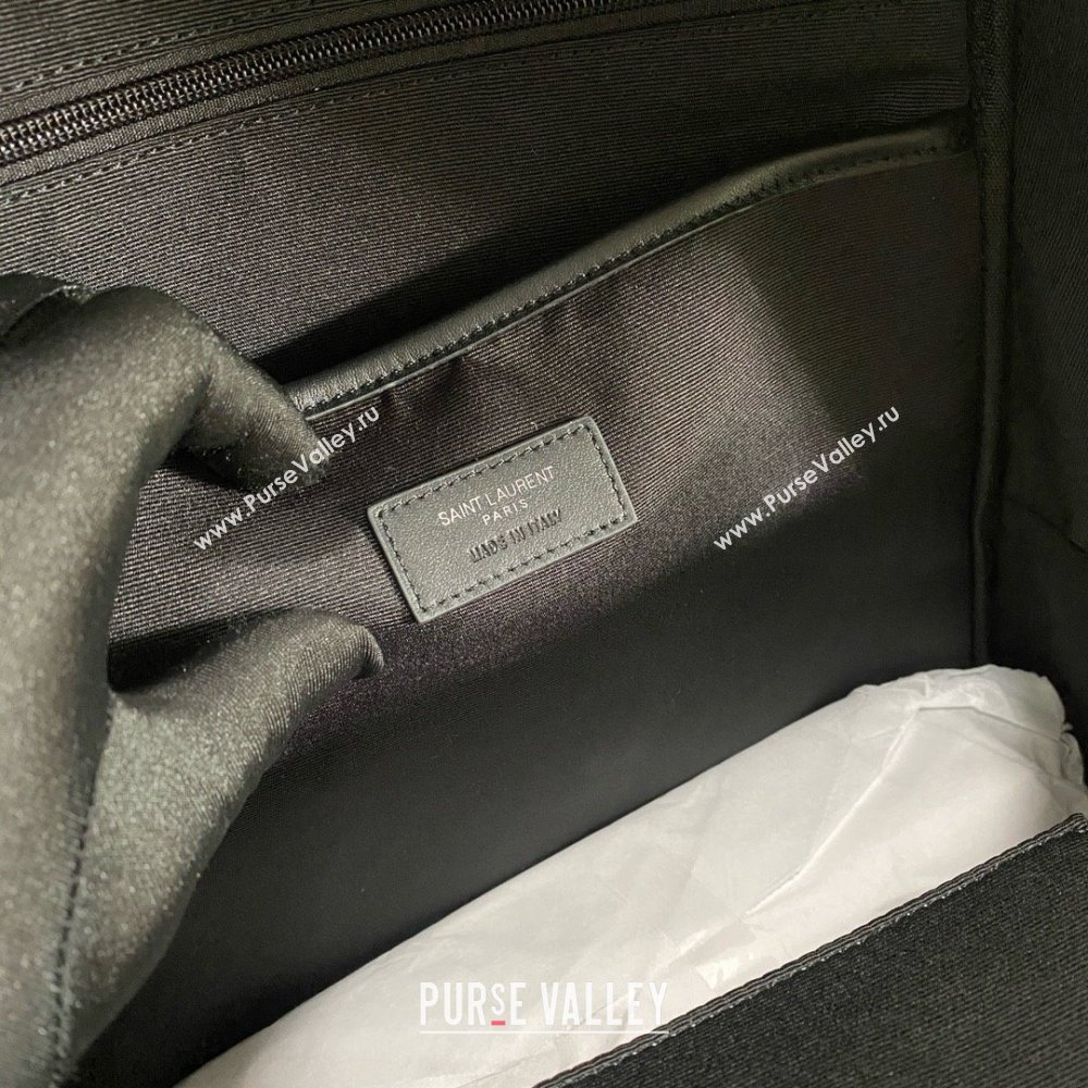 Saint Laurent city backpack Bag in canvas, nylon and leather 534967 Black (bige-240407-12)