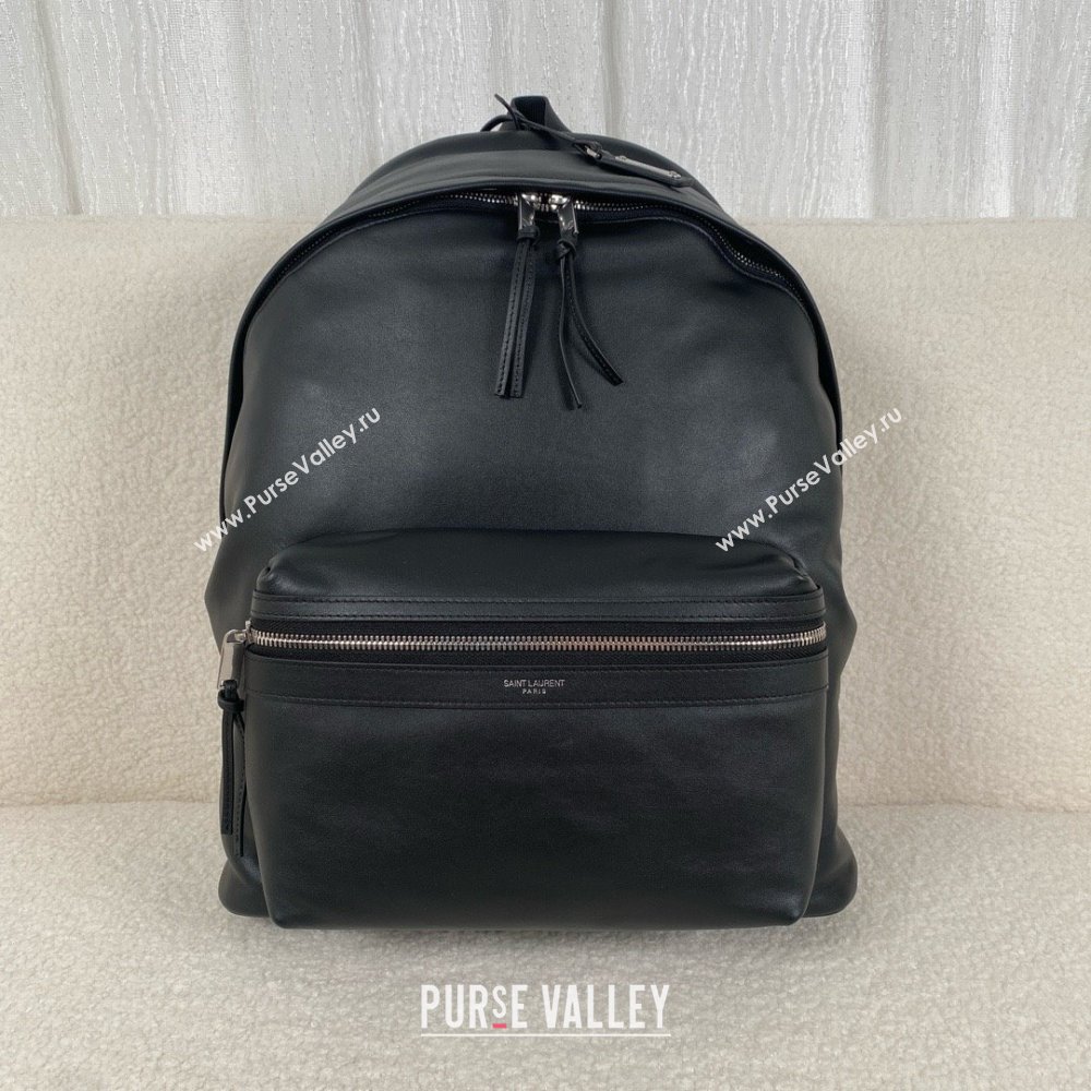 Saint Laurent city backpack in matte leather black 2024 (bige-240407-15)