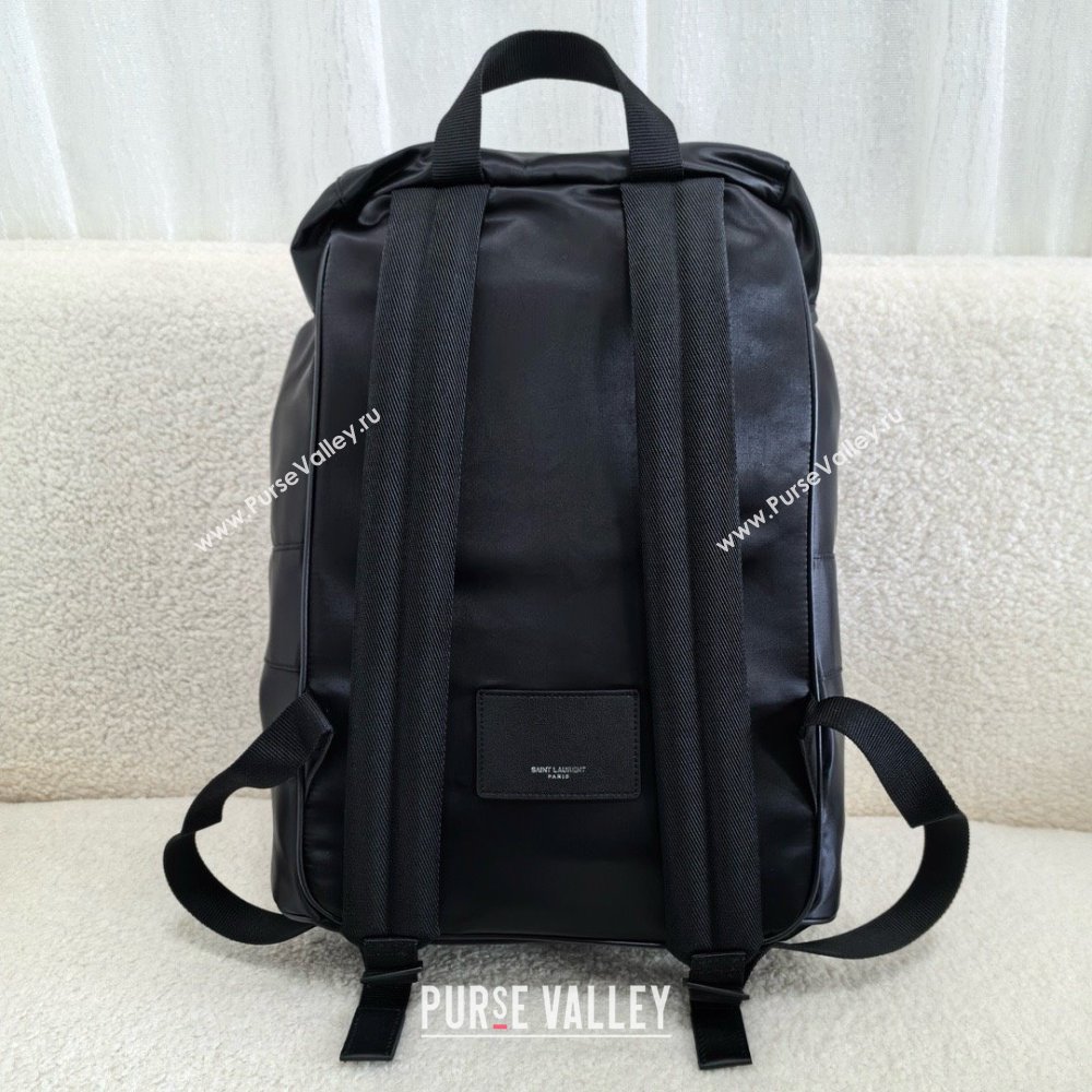 saint laurent backpack in econyl® and vegetable-tanned leather 2024(original quality) (bige-240408-01)