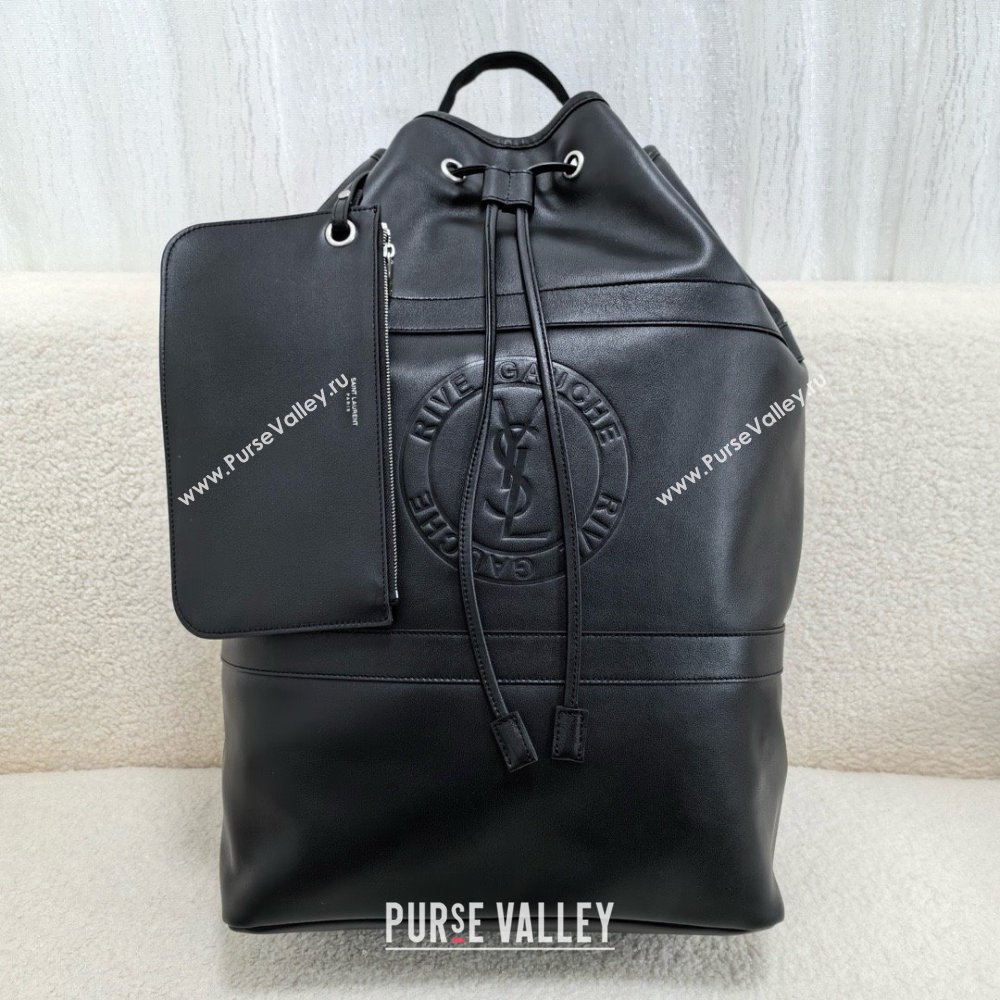 saint laurent rive gauche sling bag in calfskin black 2024(original quality) (bige-240408-03)