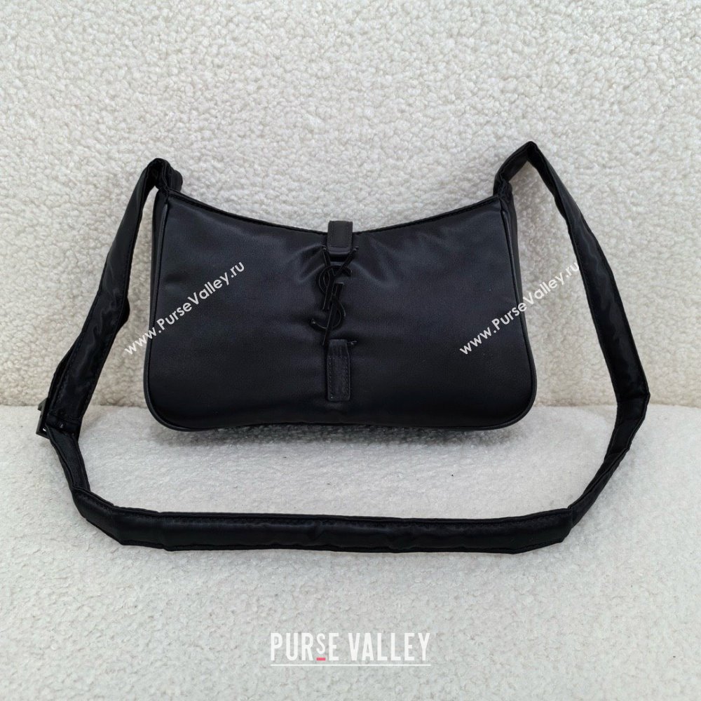 saint laurent le 5 à 7 bag in nylon black 2024(original quality) (bige-240408-07)