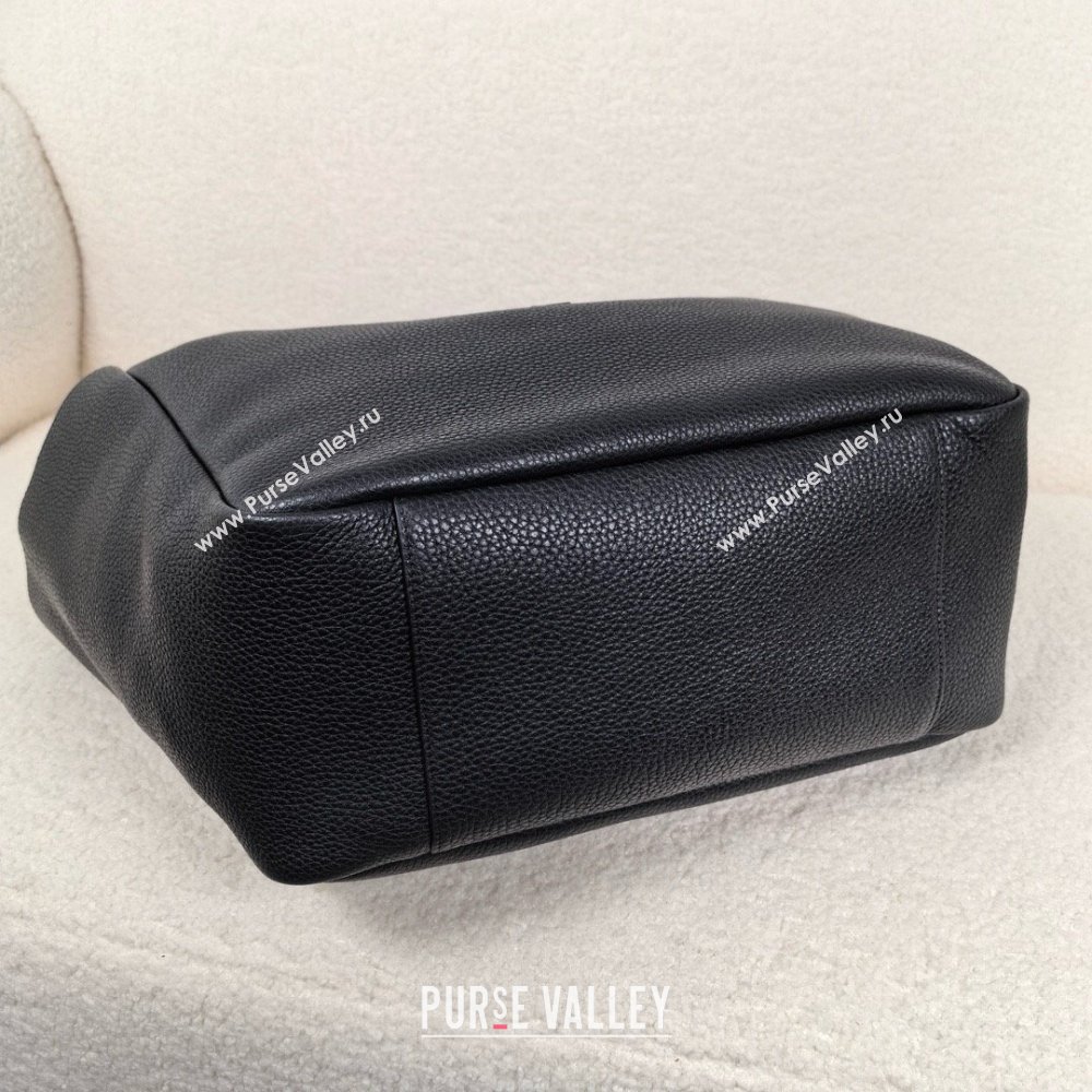 saint laurent le 5 à 7 bea bag in grained leather black 2024(original quality) (bige-240407-08)