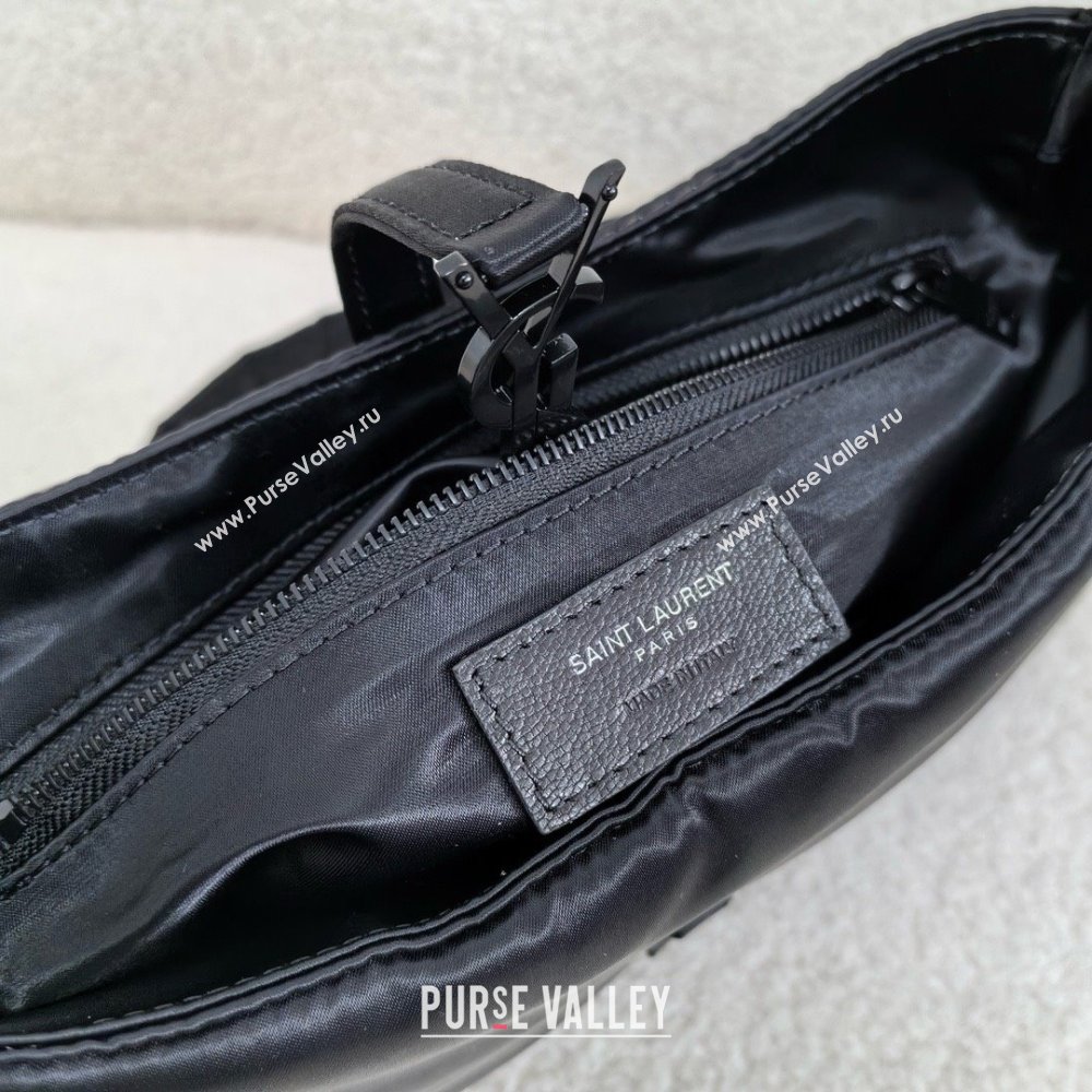 saint laurent le 5 à 7 bag in nylon black 2024(original quality) (bige-240408-07)