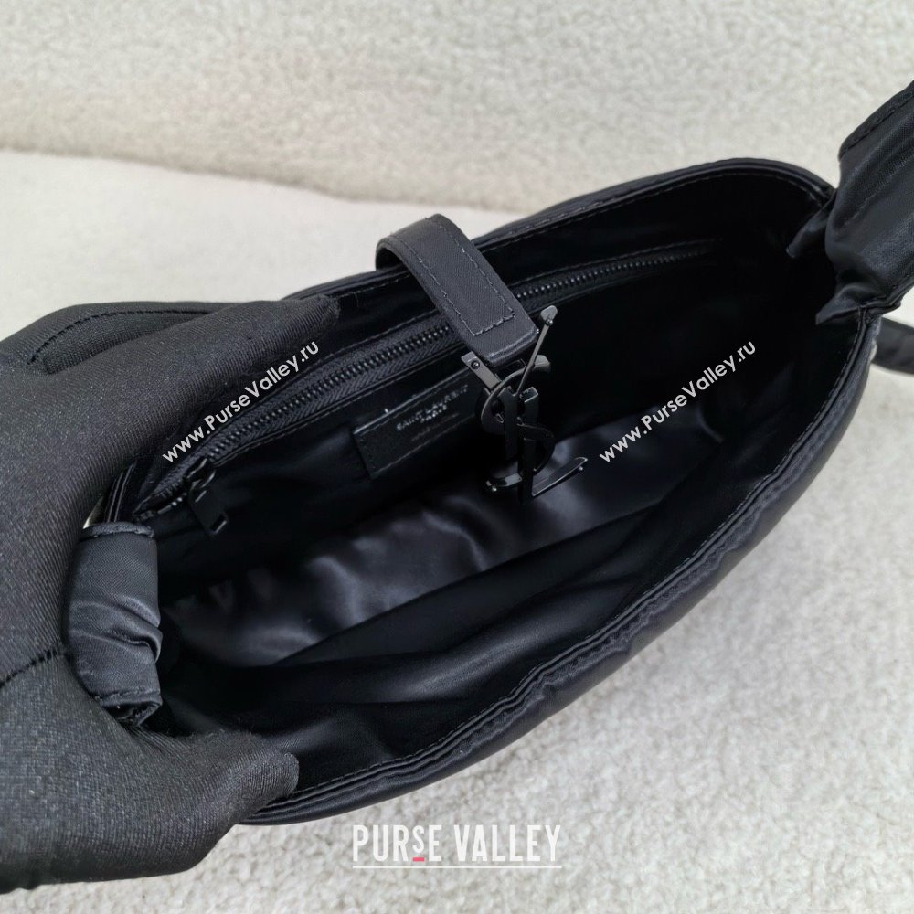 saint laurent le 5 à 7 bag in nylon black 2024(original quality) (bige-240408-07)