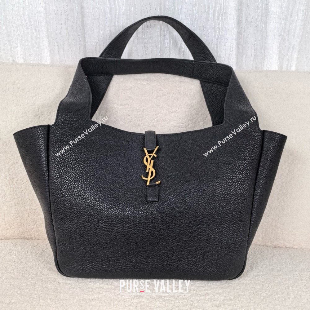 saint laurent le 5 à 7 bea bag in grained leather black 2024(original quality) (bige-240407-08)