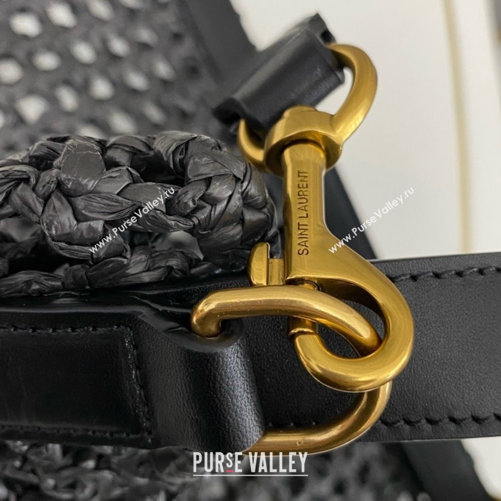 Saint Laurent oxalis bag in raffia macramé 781289 Black 2024(original quality) (hongsheng-240407-01)