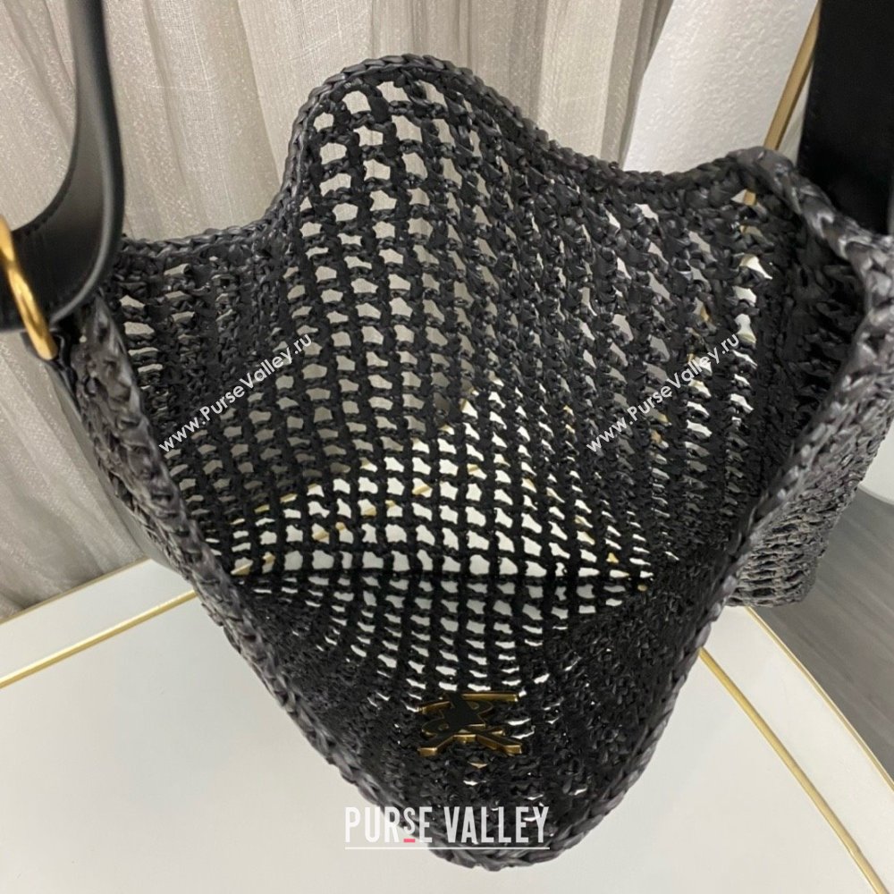 Saint Laurent oxalis bag in raffia macramé 781289 Black 2024(original quality) (hongsheng-240407-01)