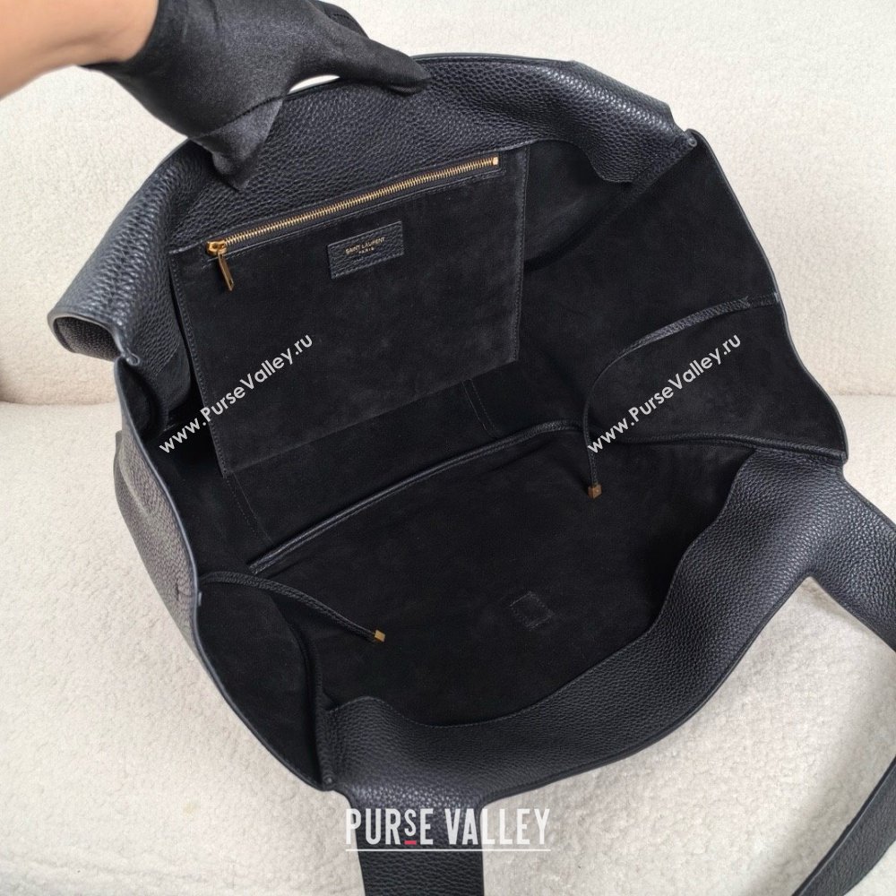 saint laurent le 5 à 7 bea bag in grained leather black 2024(original quality) (bige-240407-08)