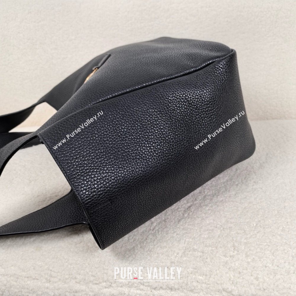 saint laurent le 5 à 7 bea bag in grained leather black 2024(original quality) (bige-240407-08)