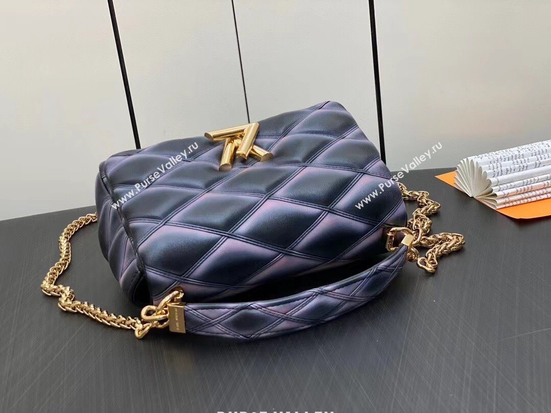Louis Vuitton Lamb leather GO-14 MM Bag M23569 Black/Pink 2023 (weijian-23101914)