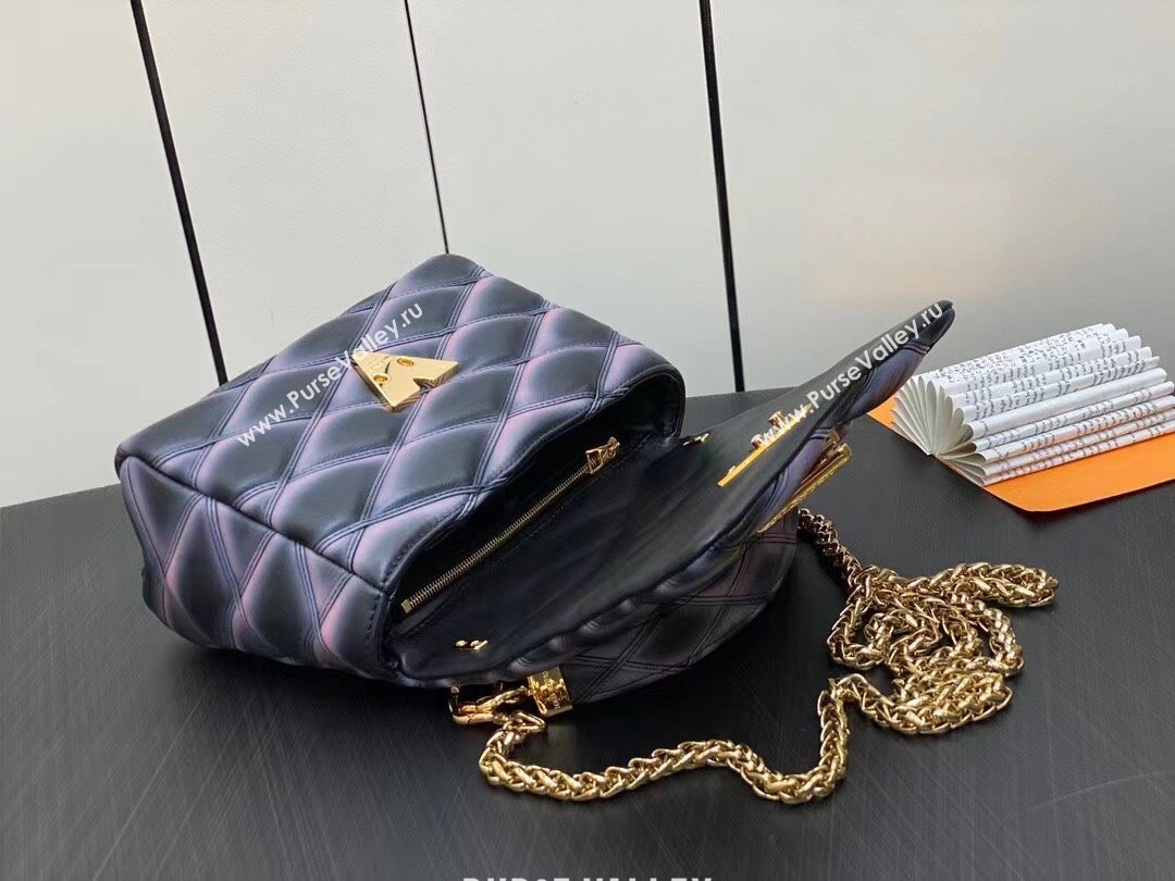 Louis Vuitton Lamb leather GO-14 MM Bag M23569 Black/Pink 2023 (weijian-23101914)