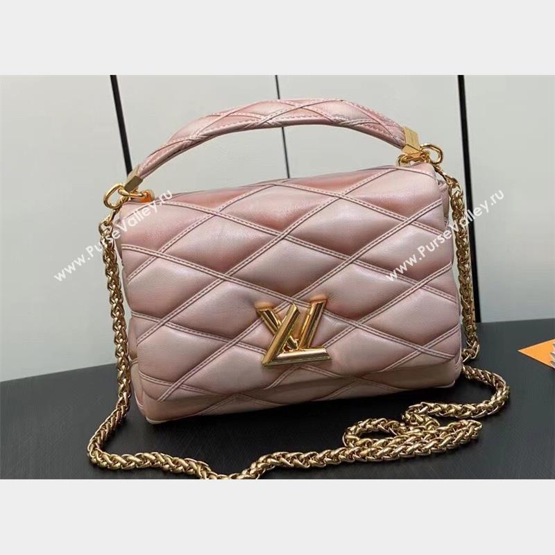 Louis Vuitton Lamb leather GO-14 MM Bag M23568 Beige/Pink 2023 (weijian-23101915)