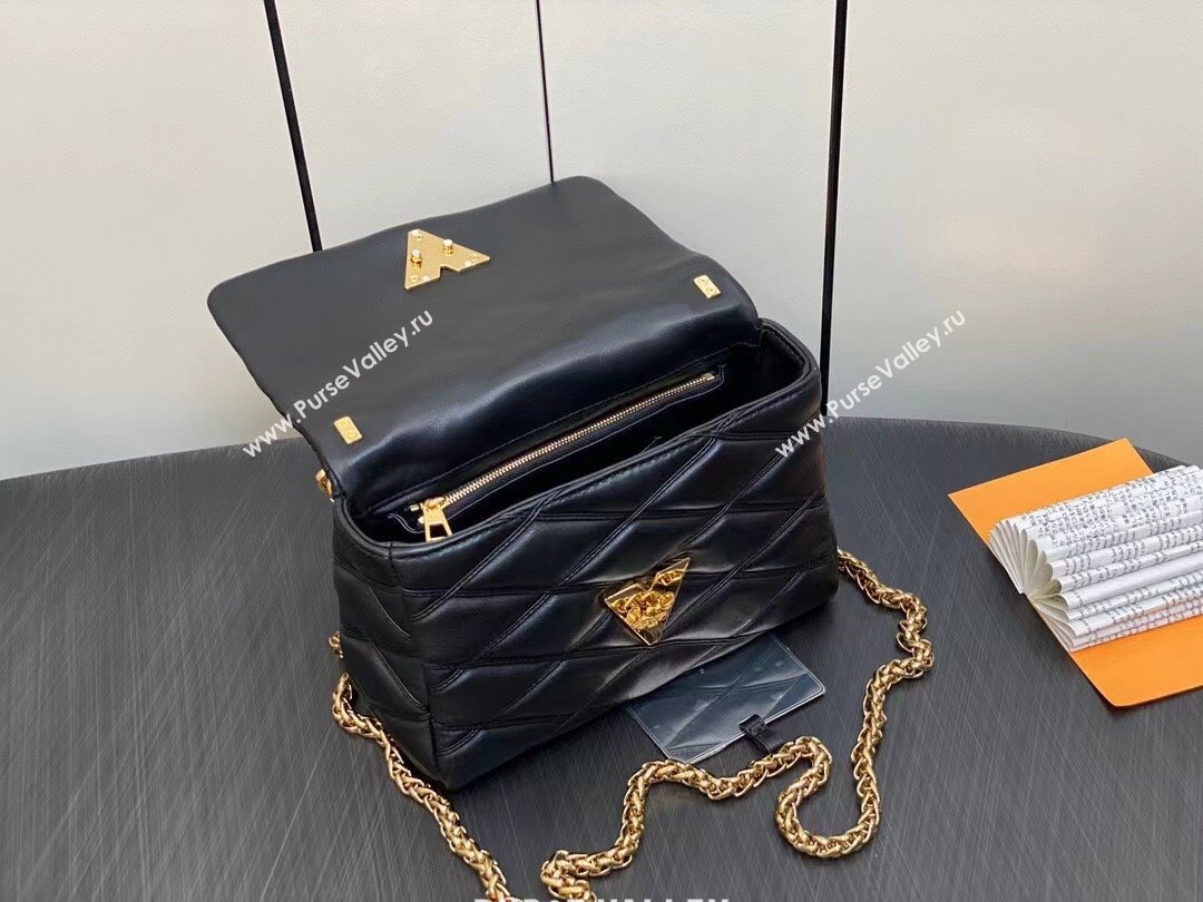 Louis Vuitton Lamb leather GO-14 MM Bag M22891 Black 2023 (weijian-23101917)