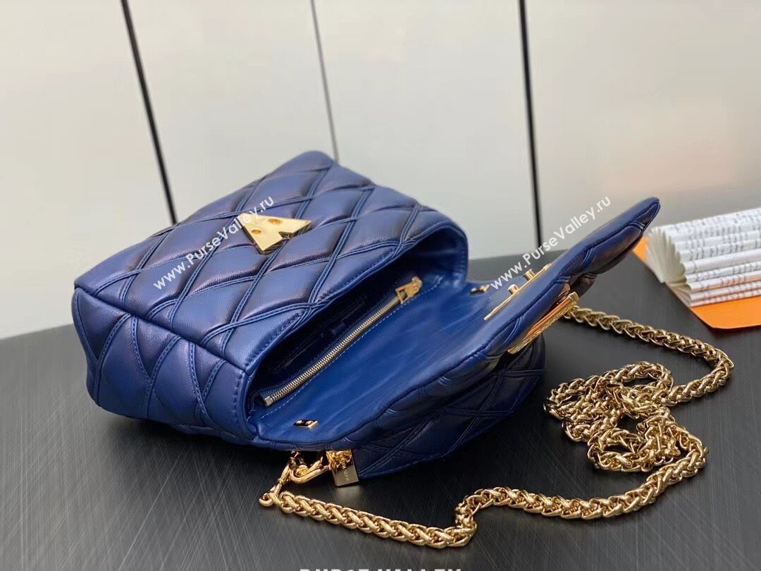 Louis Vuitton Lamb leather GO-14 MM Bag M23682 Navy Blue 2023 (weijian-23101918)