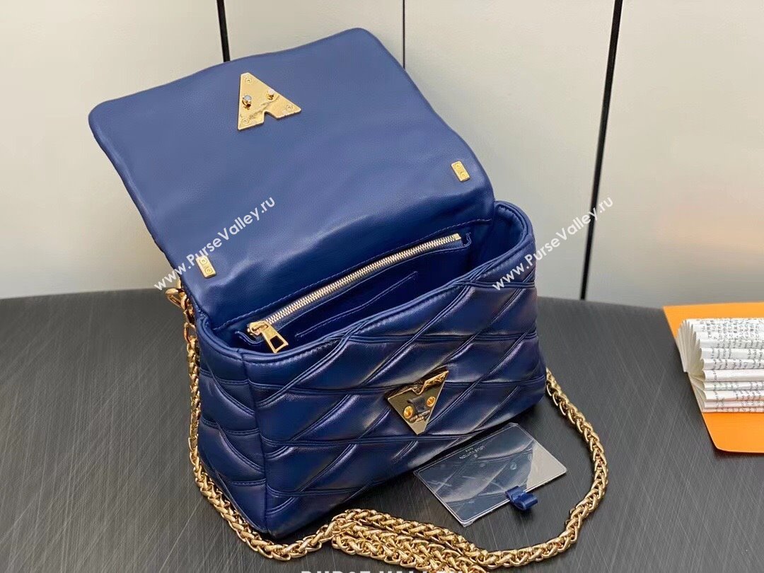 Louis Vuitton Lamb leather GO-14 MM Bag M23682 Navy Blue 2023 (weijian-23101918)