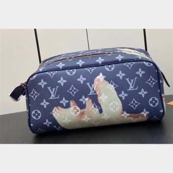 Louis Vuitton Monogram Canvas Dopp Kit Toilet Pouch Bag M46696 Blue 2023 (weijian-23101925)