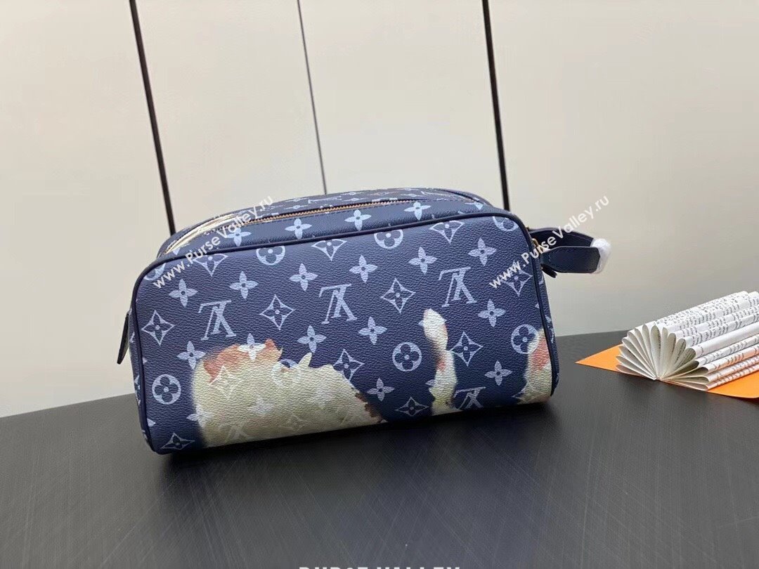 Louis Vuitton Monogram Canvas Dopp Kit Toilet Pouch Bag M46696 Blue 2023 (weijian-23101925)