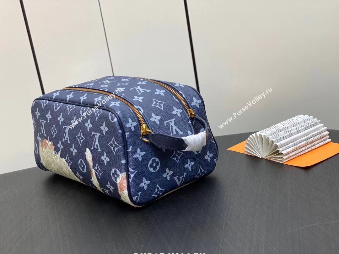 Louis Vuitton Monogram Canvas Dopp Kit Toilet Pouch Bag M46696 Blue 2023 (weijian-23101925)
