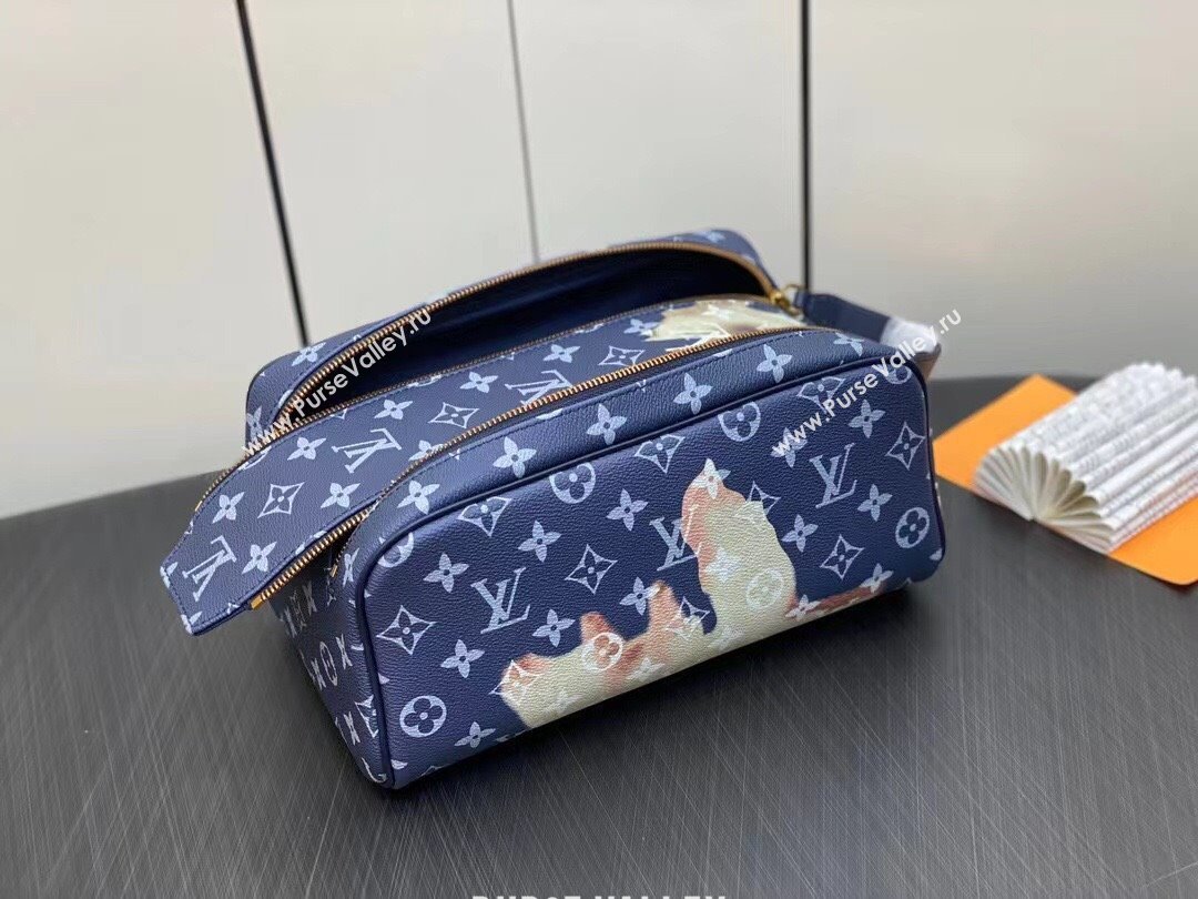 Louis Vuitton Monogram Canvas Dopp Kit Toilet Pouch Bag M46696 Blue 2023 (weijian-23101925)