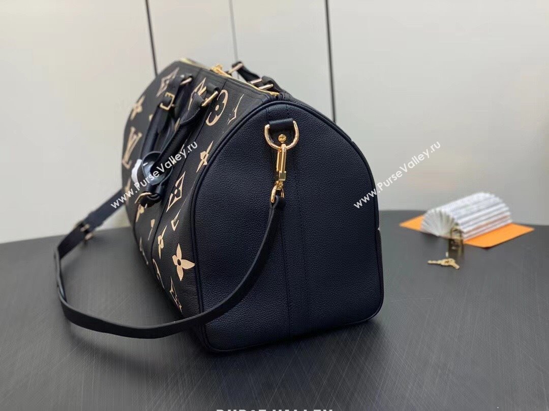 Louis Vuitton Monogram Empreinte leather Keepall Bandoulière 45 Bag M46670 Black 2023 (weijian-23101814)