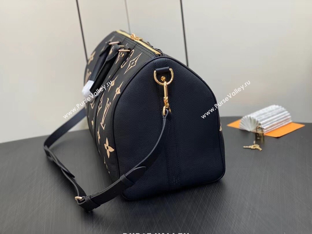 Louis Vuitton Monogram Empreinte leather Keepall Bandoulière 45 Bag M46670 Black 2023 (weijian-23101814)