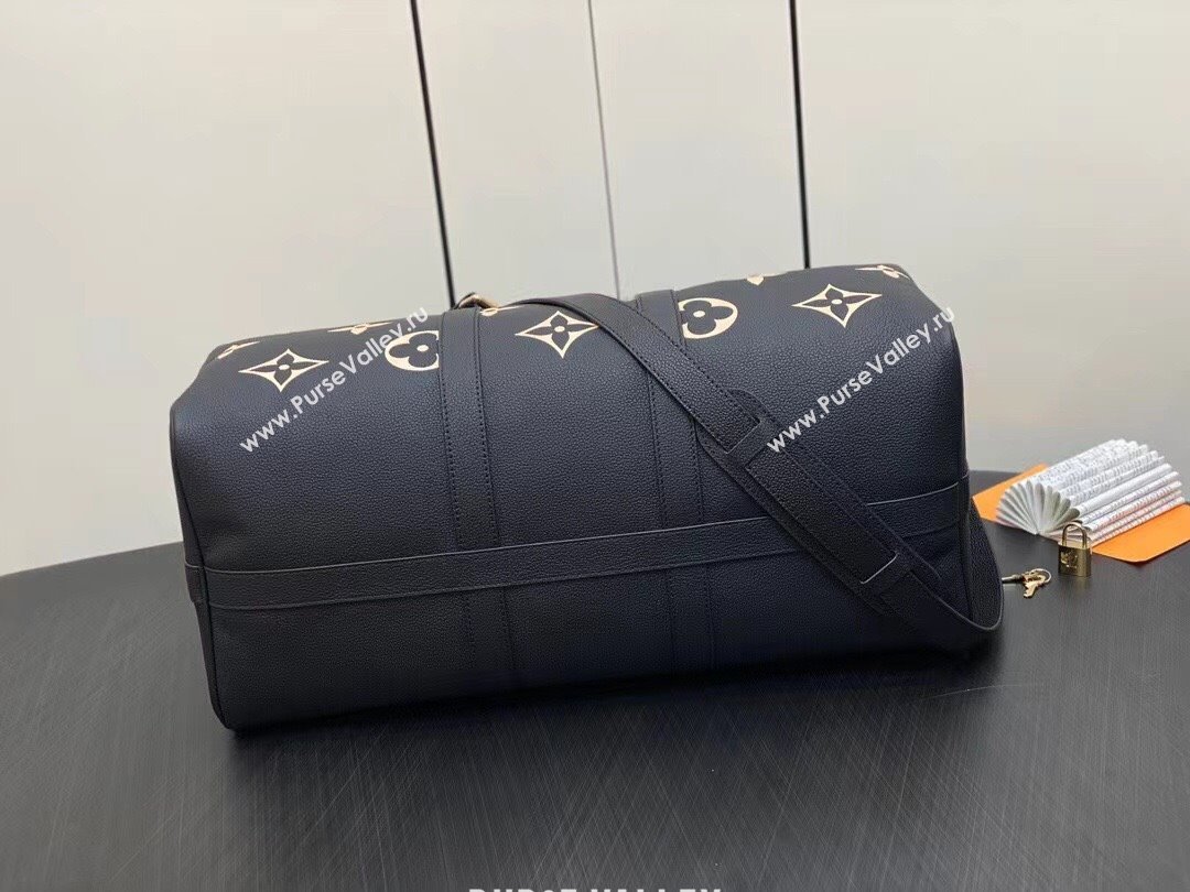 Louis Vuitton Monogram Empreinte leather Keepall Bandoulière 45 Bag M46670 Black 2023 (weijian-23101814)
