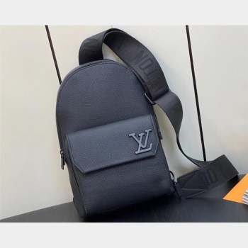 Louis Vuitton Cowhide leather Pilot Slingbag M23736 Black 2023 (weijian-23101801)