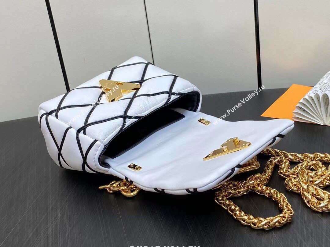 Louis Vuitton Lamb leather Pico GO-14 Bag M23762 Black/White 2023 (weijian-23101912)